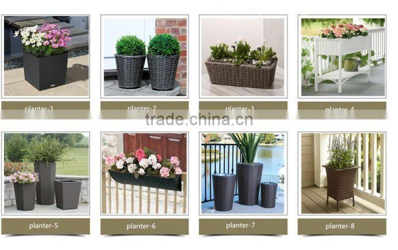 Wholesale home door decoration resin rattan large outdoor planters
