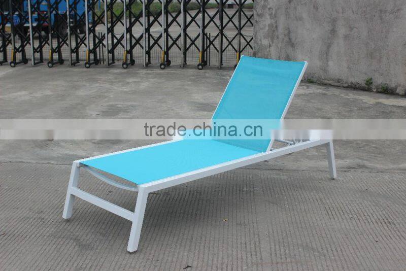 Outdoor Canvas Beach Chair Pool Chaise Lounger
