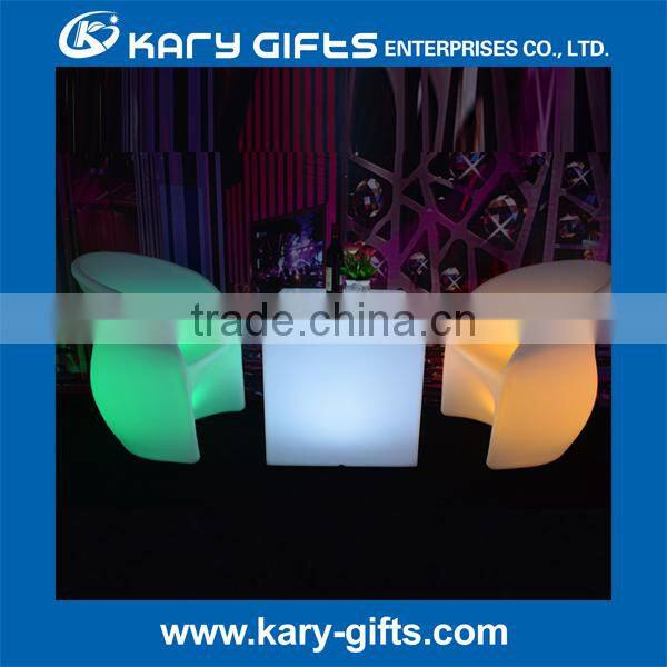 Plastic LED Light Cube Chairs Ottoman Furniture LED Cube Furniture