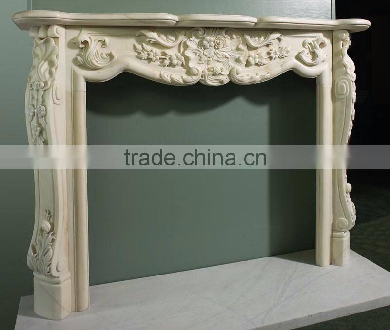 good price hand carved white marble mantel fireplace