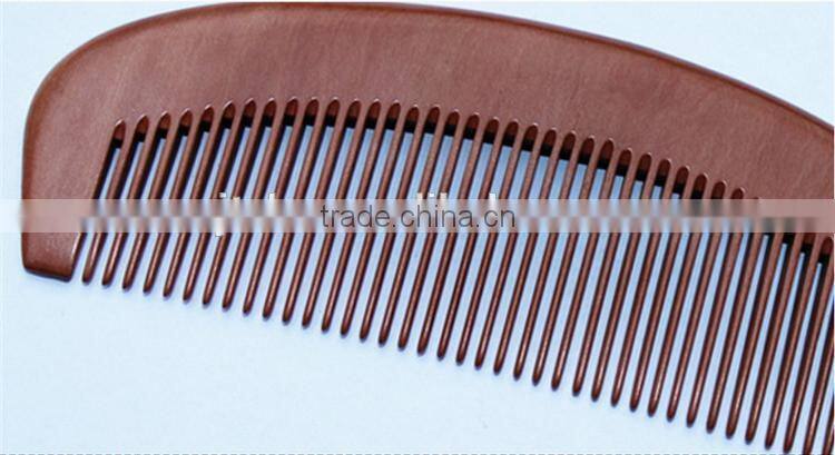 Anti-static Health Care Half Moon Hair Silky Peach Wooden Wide Teeth Comb