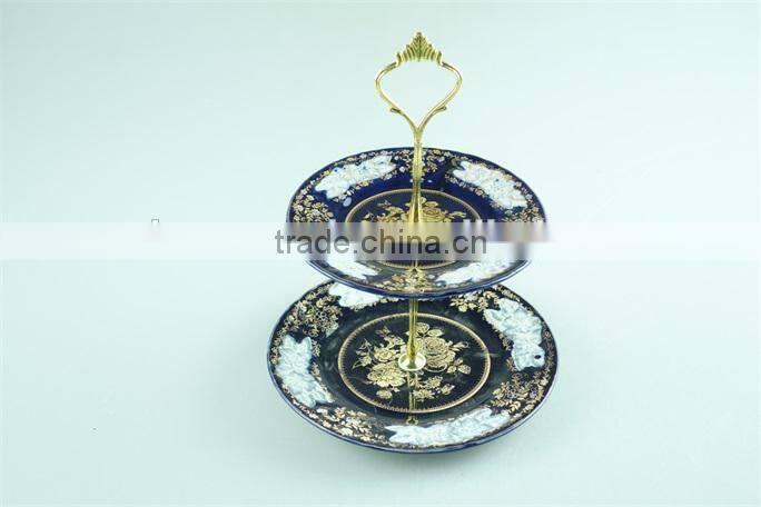 Colorful decal ceramic cake stand/candy stand for weeding/party use with cheap price in stock