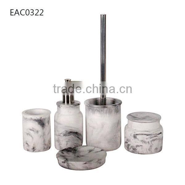 Superior concrete home decoration bathroom set with lotion dispenser and soap dish