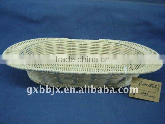 Egg shaped rattan iron frame storage oval fruit tray
