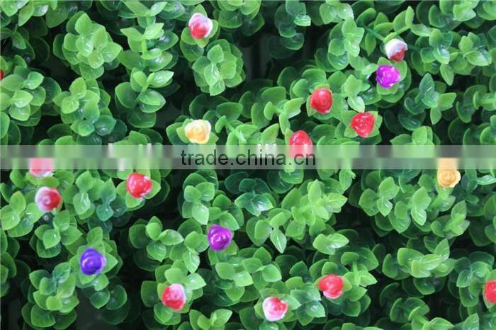 colorful artificail Eucalyptus grass mat green foliage plants with flowers