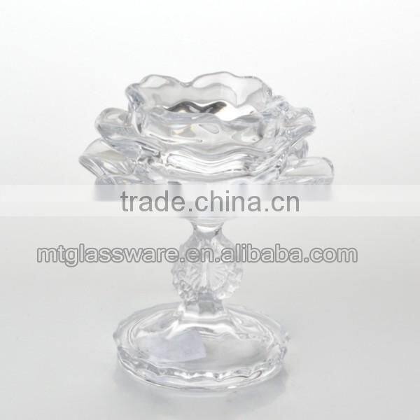Glass Material and Candlestick Holder Type tealight candle holder flower shaped