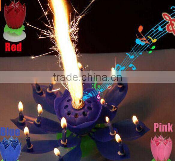 Intelligent+ Multicolors Musical Blossom Lotus Flower Rotatable Birthday Candles