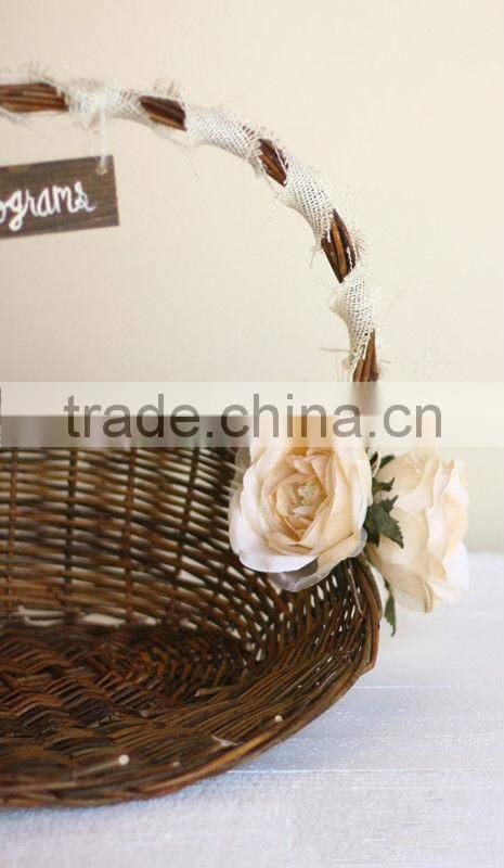 Rustic style wicker wedding flower basket/Christmas&garden decoration