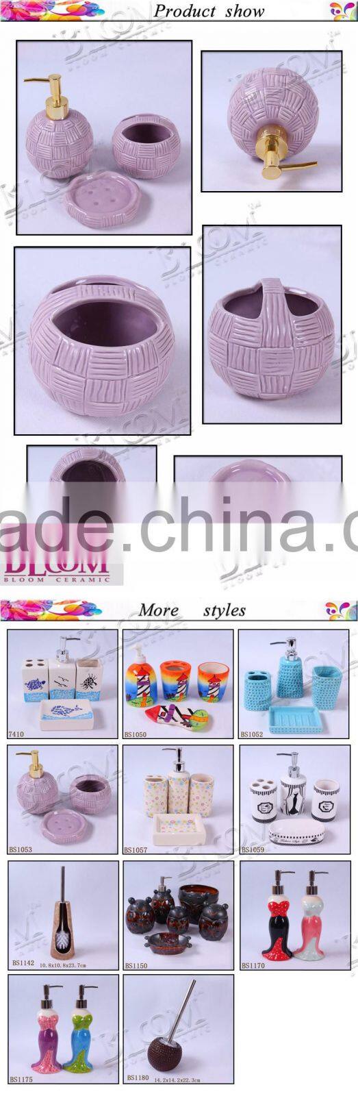 fashion style purple ceramic bathroom accessories