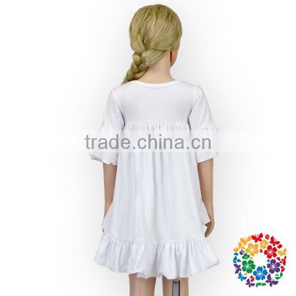 Soft Cotton Kids Girls Shirts Front Shorts Back Long Asymmetrical Unique Baby Girl Names Girls Ruffle Shirts