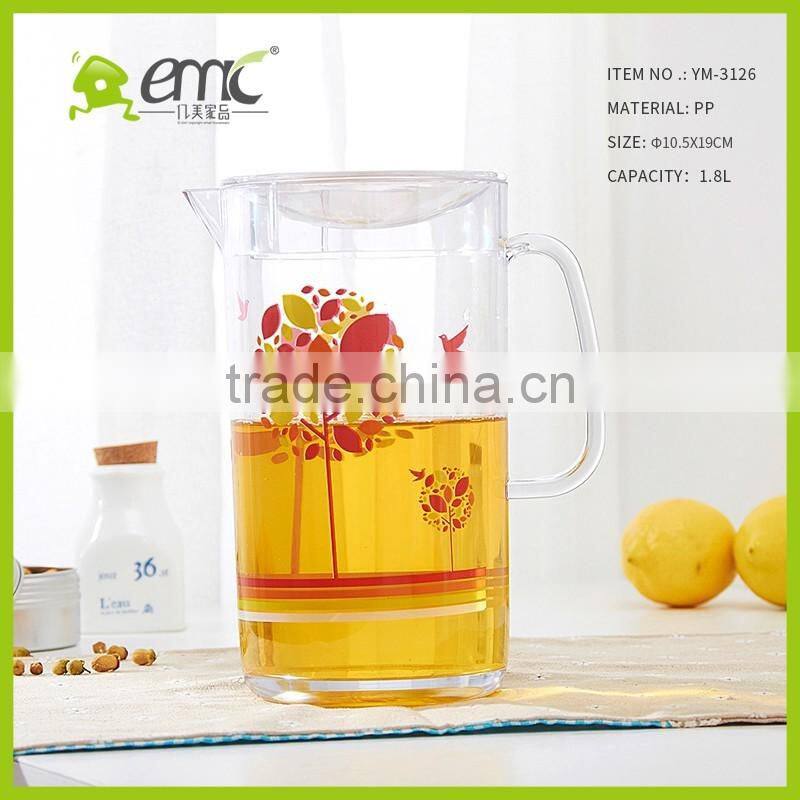 1.8L Plastic water pitchers, Plastic water pitchers with lid, plastic water pitcher for sale