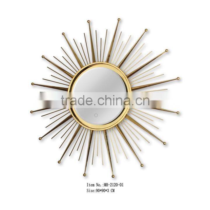 Antique gold starburst decorative mirror wall hanging