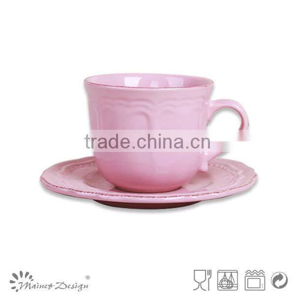 broadside simple stylish pure color pink dinner set