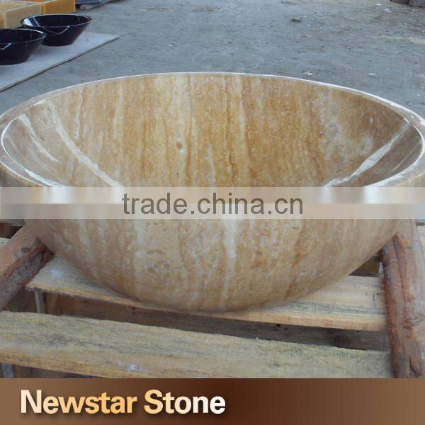 Made in China polished travertine natural stone outdoor sink