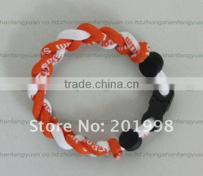 new design sport braided titanium wristband/sports team silicone wristband