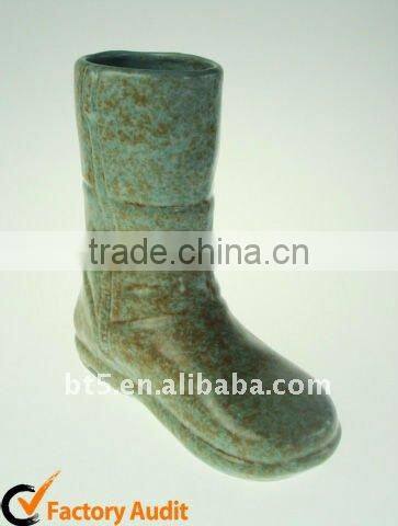 9" Shoe shape ceramic flower vase