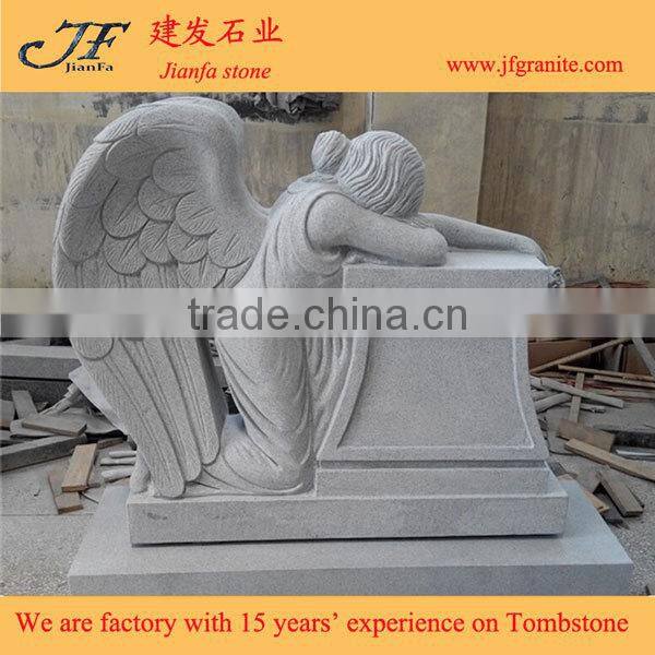 Chinese Grey Granite Modern Weeping Angel Headstone Designs