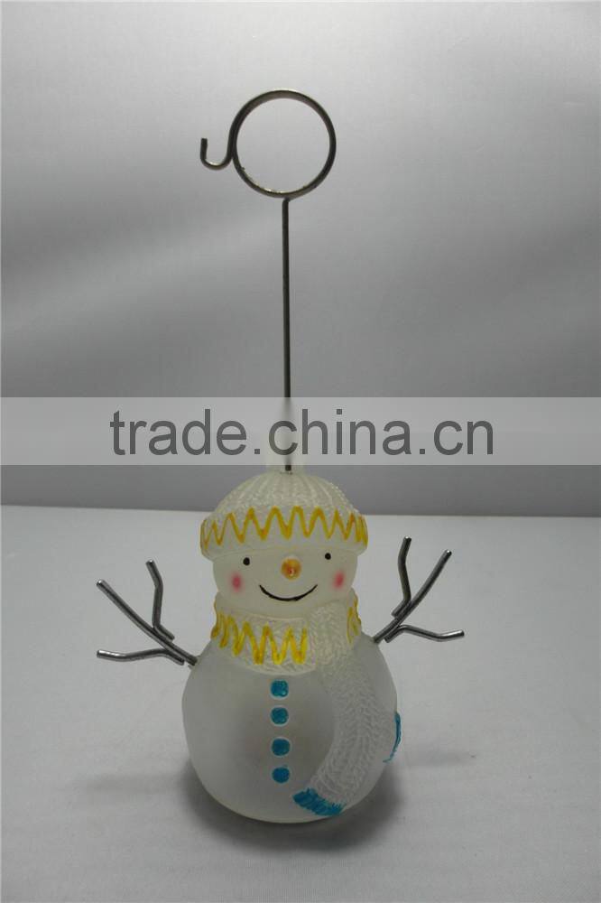 Holiday Placecard Memo Holder with a Snowman Figure Base