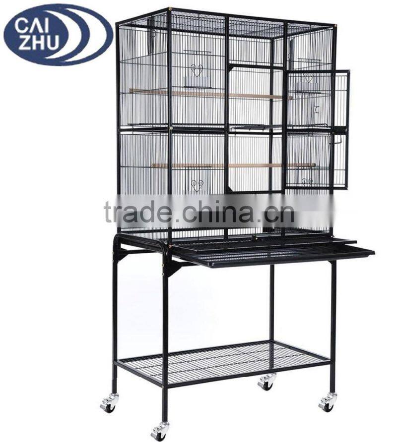 63" Inch Indoor Bird Parrot Chinchillas Ferret Cage Cockatiel House w/Stand Metal Wheel