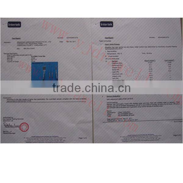 Set of 3 hard wood handle bbq tool set