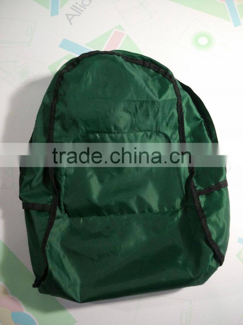 promotional cheap custom classic black polyester foldable school backpack waterproof light portable climbing travel stoarge bag