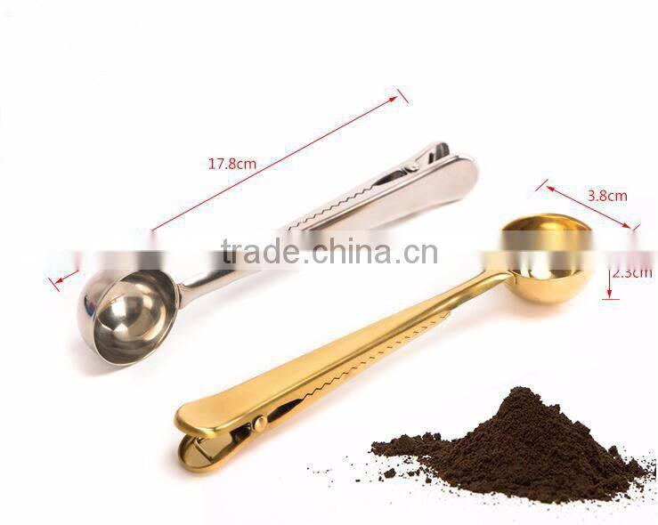 High quality metal coffee bag clips,spoons with logo,coffee/tea long spoons