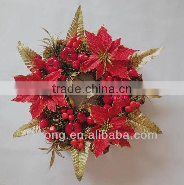 Christmas Artificial flower pine wreaths for decorations/all people/Party/Festival