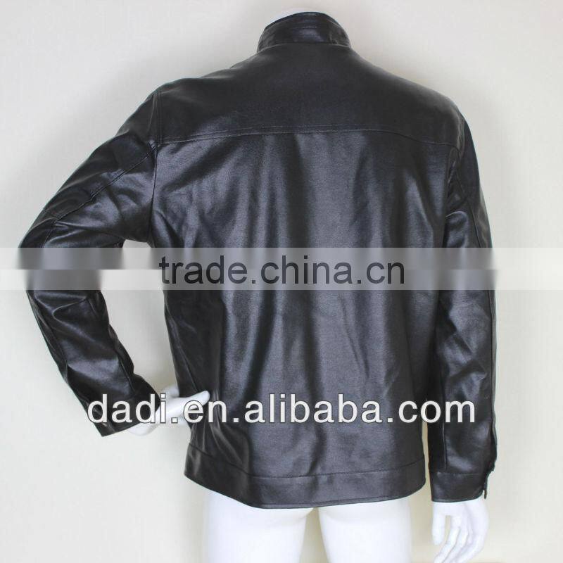 Men Designer No Collar Leather Jackets