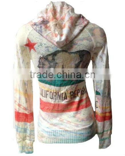 Sexy Cali Bear California Republic Sublimation Print Flag HOODIE Sweater