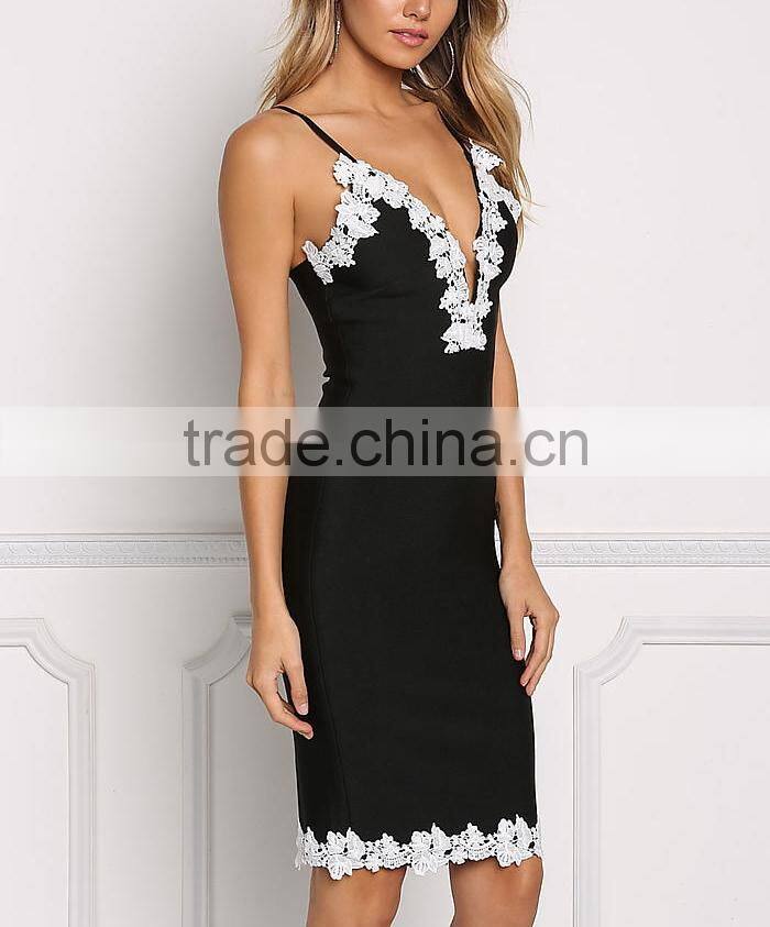 Thick Straps Sleeveless Lace Fabric Embroidered Voile Mini Dress All Types Of Ladies Girls Sexy Night dress Photos HSd5186
