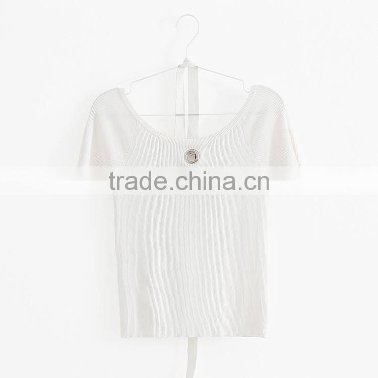 2016 fashinable sexy turtle neck knitting short sleeves shirt for girls