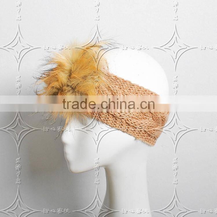 2015 Europe style knitting faux fur lady head Decorative hat faux fur cap for woman