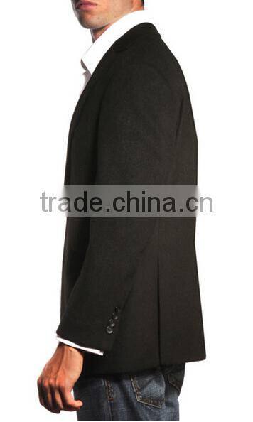 Men's Black Cashmere Blend Trim Fit Sportcoat