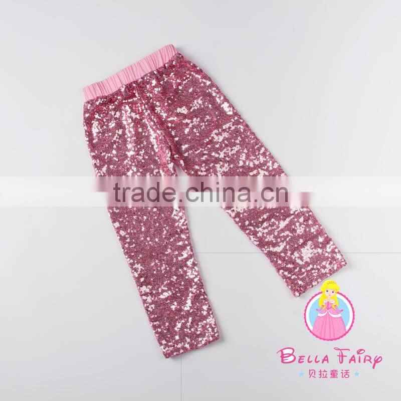 Factory Wholesale Icing Pants Adorable Baby Black Long Pants Toddler Infant Girls Sequin Pants