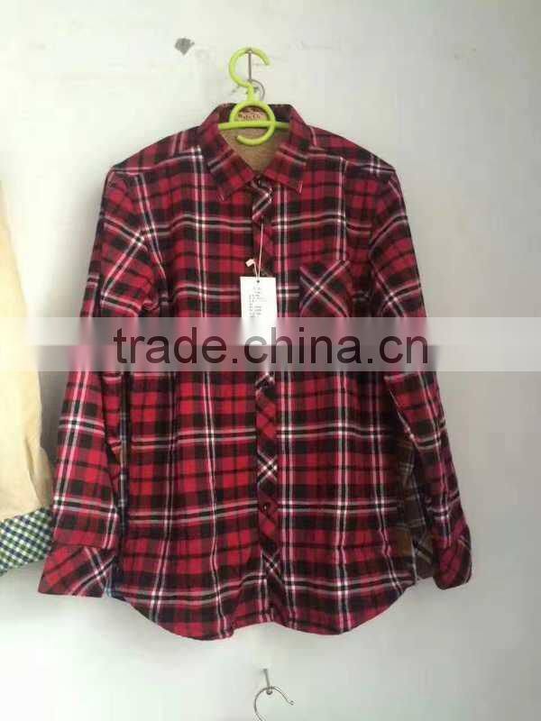 GZY men brushed plaid shirt outdoors mixed winter model stock export Europe warehouse gaungzhou stock 2017 high quality