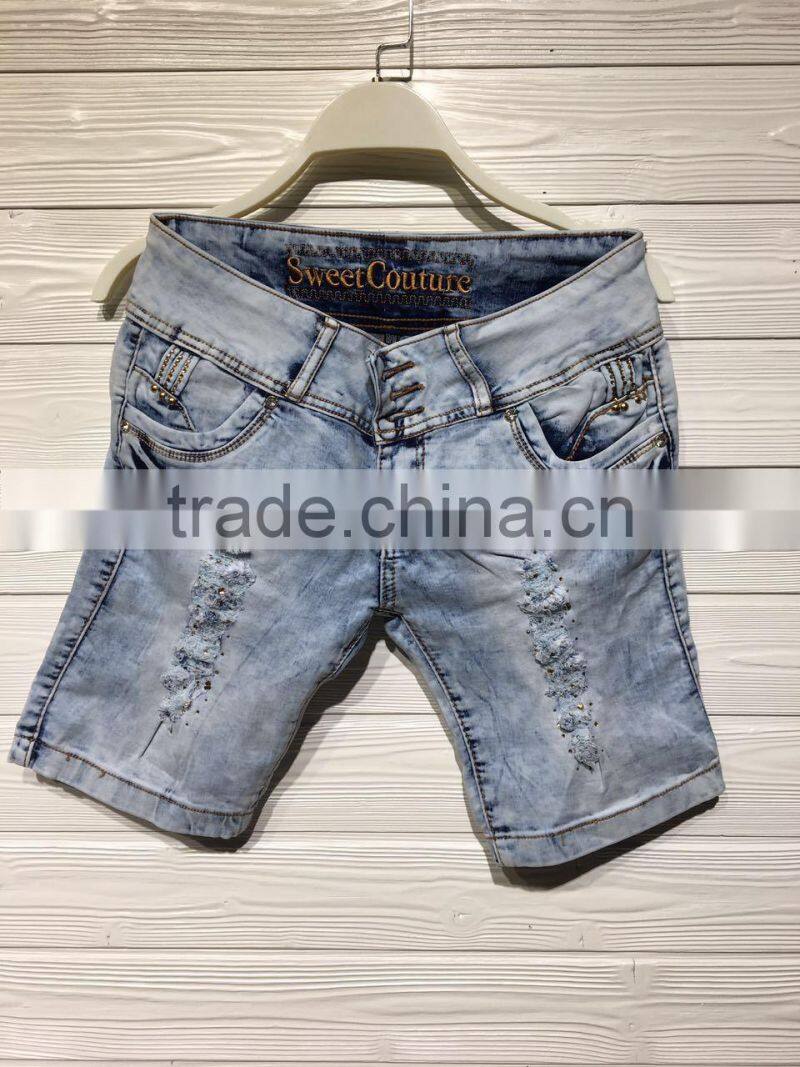 GZY 2017 Hot Sale New Style Ripped Jeans Pants stock Denim short Jeans women