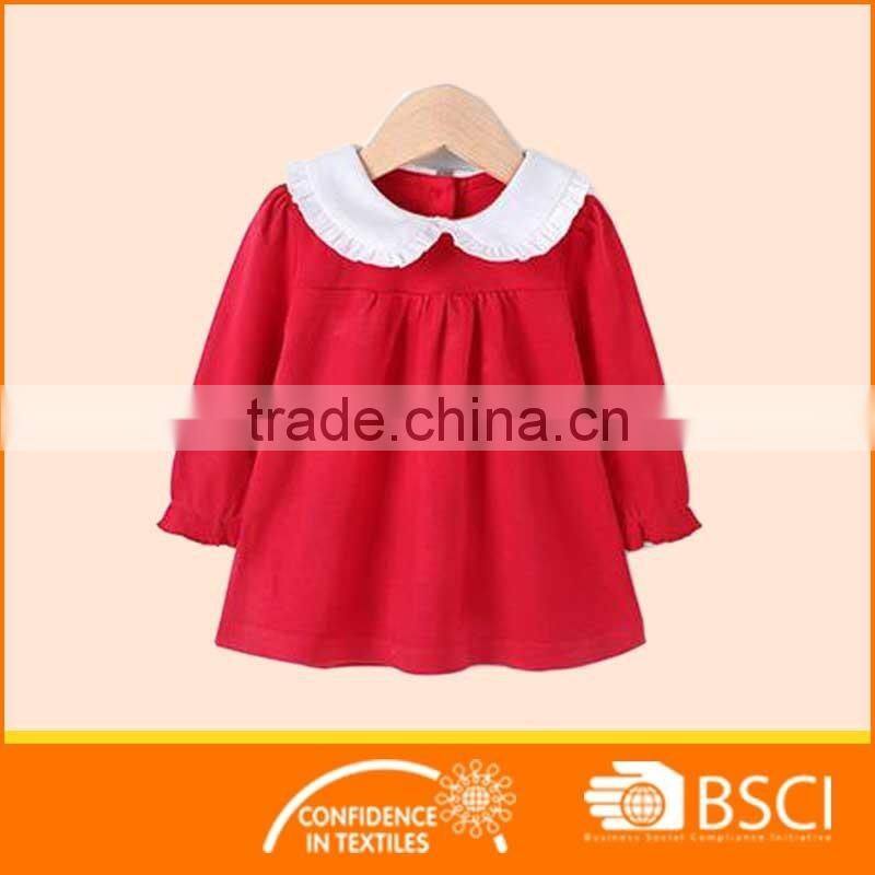 New Style Boutique Red Soft Cotton Baby Girl Dress