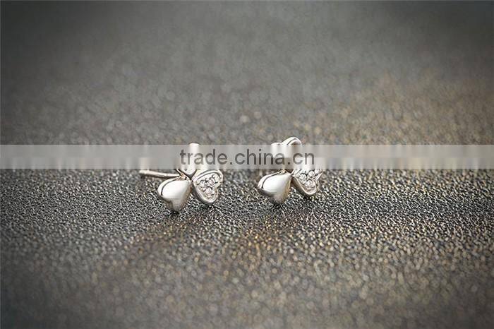 925 sterling silver Lucky clover classic Smart stud earring wholesale for ladies