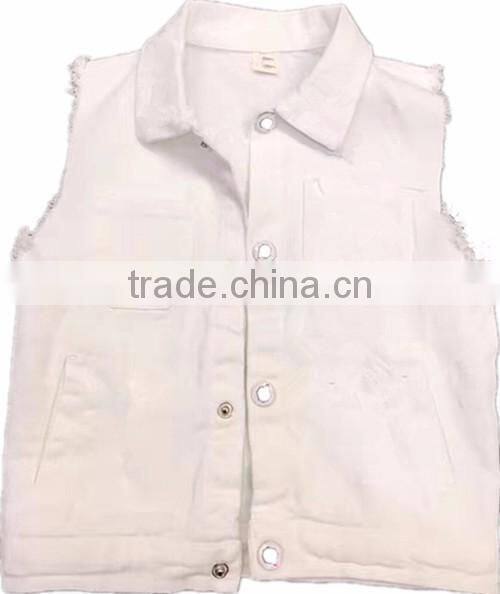 customer brand white blue black grey cowboy sleeveless denim jackets