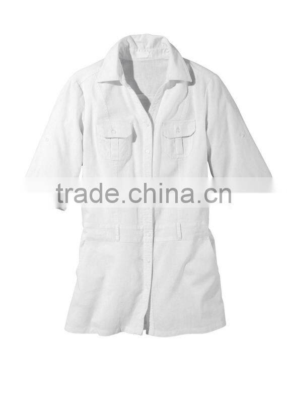 ladies plus size blouse short sleeve linen blouse