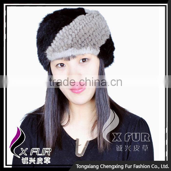 CX-E-28 2016 Wholesale Stock Popular Hair Headband Knitted Mink Fur Scarf