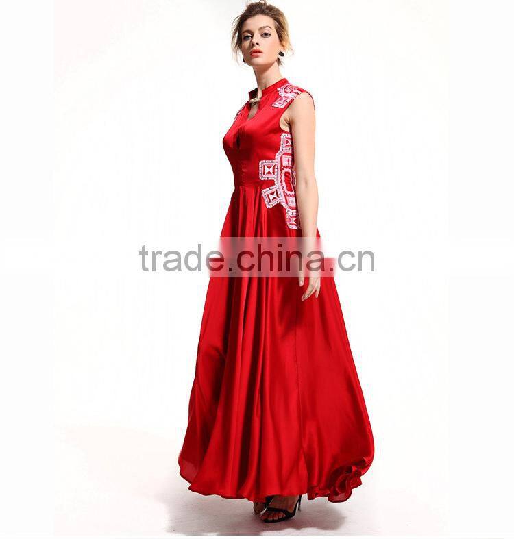Best Long Black Colors Women Dress Embroidered Plain Evening Dress