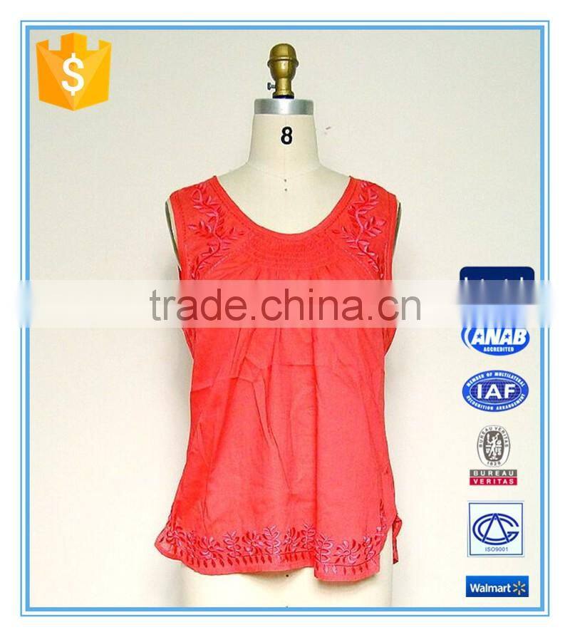 New Fashion Tank Top Cotton Blouse Designs For Women Summer 2016