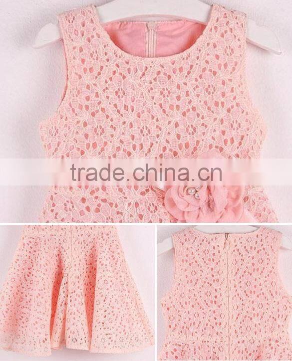 Kids Girls Lovely Sleeveless Lace Vest Baby Girl Maxi Dress 20120