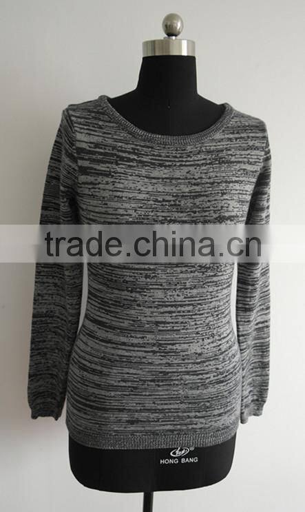 Fashion Ladies space dye pullover sweater/jumper