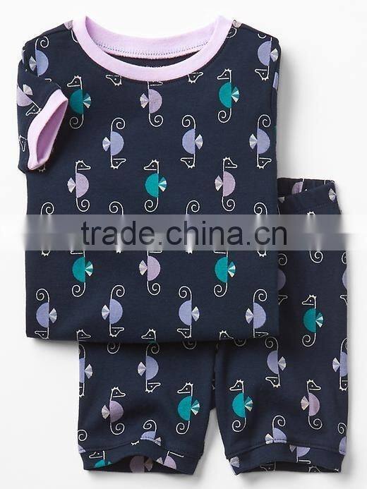 Girls floral printed pajama shorts set