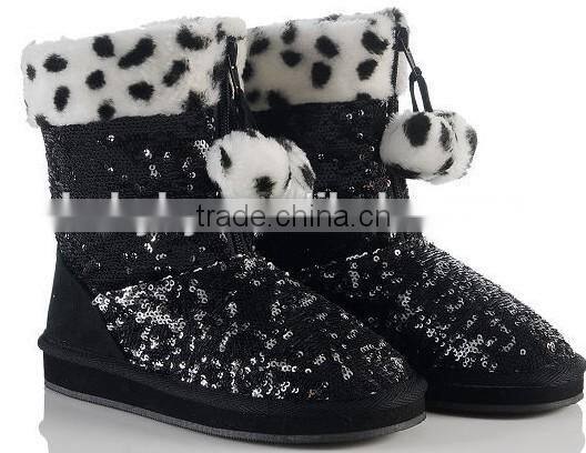 2014 china wholesale shinny fabric winter children boots