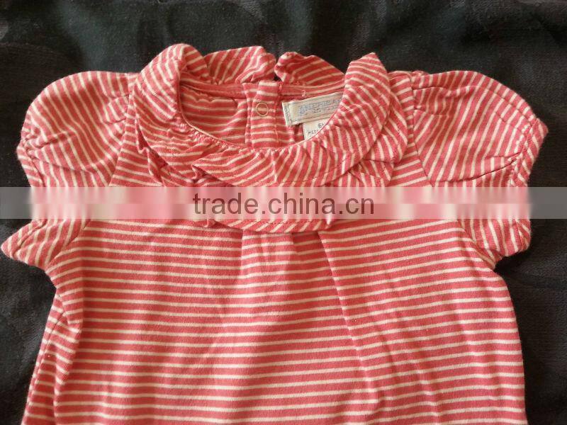 Fashion Hot Summer Stripe Red Baby Girl Bodysuits