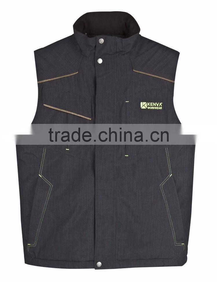 OEM customize workwear fashion men winter bodywarmer padding vest with TPU