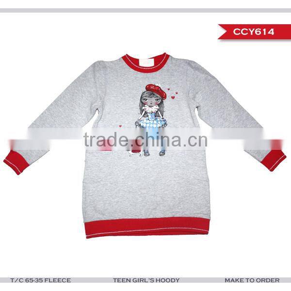 2015 Wholesale fall/winter T/C fleece boutique girl sweatshirt designs